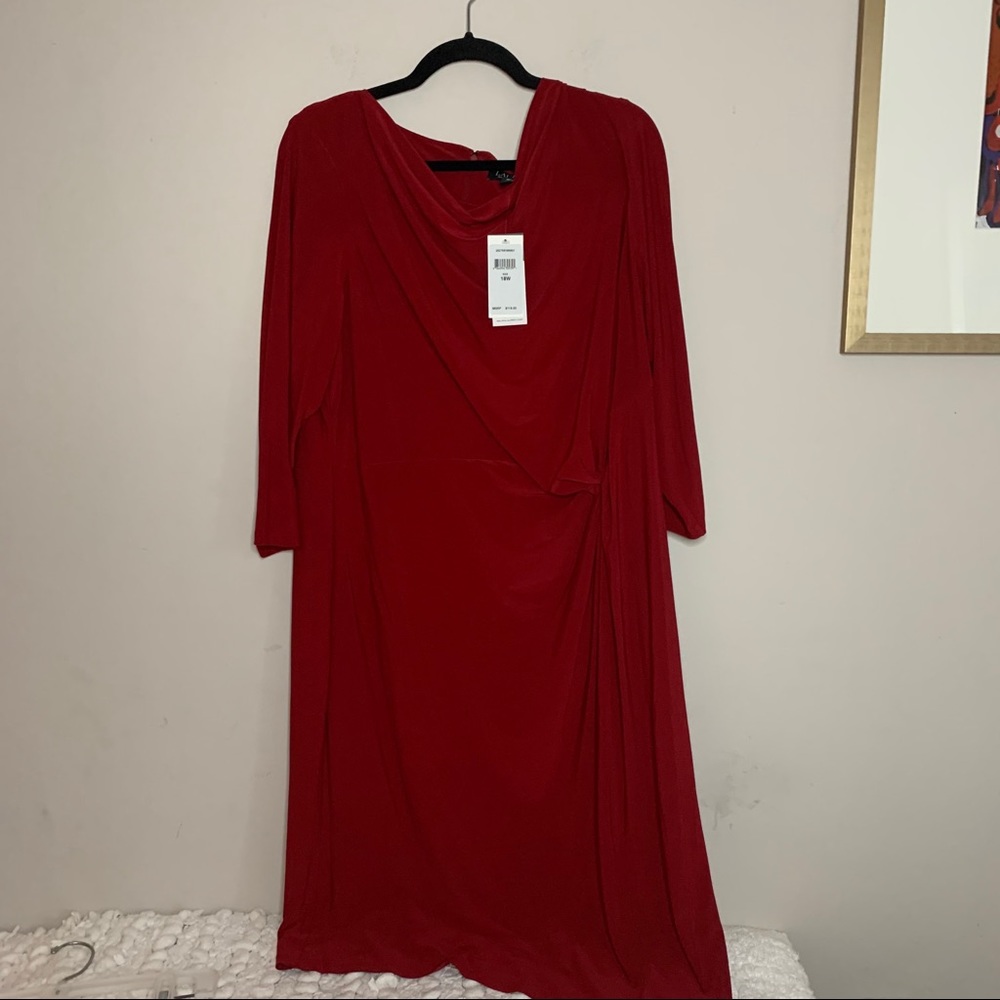 Lauren Ralph Lauren Red Cinched Side Dress NWT